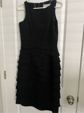 Eliza J Black Sleeveless Tiered Midi Dress